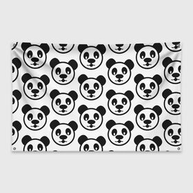 Флаг-баннер с принтом panda в Кировске, 100% полиэстер | размер 67 х 109 см, плотность ткани — 95 г/м2; по краям флага есть четыре люверса для крепления | big picture | panda | голова | животные | звери | панда | прикольные картинки