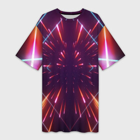 Платье-футболка 3D с принтом SYNTHWAVE   RETROWAVE в Кировске,  |  | hotline miami | neon | new retro wave | outrun | outrun electro | retro | retrowave | synth | synthwave | неон | ретро | хотлайн майами