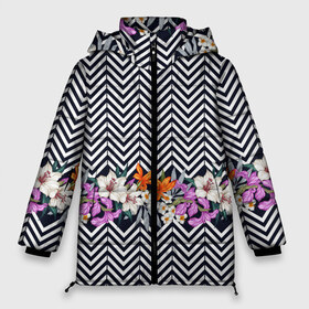Женская зимняя куртка 3D с принтом тропически цветы с орнаментом в Кировске, верх — 100% полиэстер; подкладка — 100% полиэстер; утеплитель — 100% полиэстер | длина ниже бедра, силуэт Оверсайз. Есть воротник-стойка, отстегивающийся капюшон и ветрозащитная планка. 

Боковые карманы с листочкой на кнопках и внутренний карман на молнии | casual | summer | летние | лето | пляжное | тренд | тропики