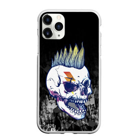 Чехол для iPhone 11 Pro Max матовый с принтом Череп с ирокезы в Кировске, Силикон |  | pank | rock | skull | ирокез | модная | модный | музыка | панк | рок | рокер | скелет | череп