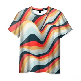 Мужская футболка 3D с принтом Summer Waves в Кировске, 100% полиэфир | прямой крой, круглый вырез горловины, длина до линии бедер | 
