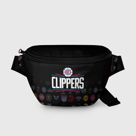 Поясная сумка 3D с принтом Los Angeles Clippers (2) в Кировске, 100% полиэстер | плотная ткань, ремень с регулируемой длиной, внутри несколько карманов для мелочей, основное отделение и карман с обратной стороны сумки застегиваются на молнию | ball | basketball | clippers | sport | streetball | баскетбол | клипперс | мяч | нба | спорт | стритбол