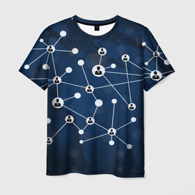 Мужская футболка 3D с принтом COVID-19 WORLD в Кировске, 100% полиэфир | прямой крой, круглый вырез горловины, длина до линии бедер | covid 19 | molecule | абстракция | клетки | коронавирус | медицина | микробы | молекулы | наука | нейрон | нейроны | текстура | текстуры | формула