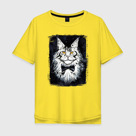 Мужская футболка хлопок Oversize с принтом Hello kittys! в Кировске, 100% хлопок | свободный крой, круглый ворот, “спинка” длиннее передней части | акварельный | арт | галстук бабочка | глаза | кот | коты | котяра | кошка | крутая рисунок | мейнкун | мейнкуны | мех | мэйн кун | портрет | рисованный | скетч | стильная | чёрный