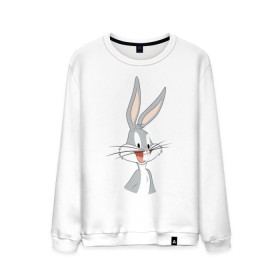 Мужской свитшот хлопок с принтом Багз Банни в Кировске, 100% хлопок |  | bugs bunny | looney tunes | vdzabma | багз банни | луни тюнз