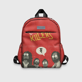 Детский рюкзак 3D с принтом The Killers в Кировске, 100% полиэстер | лямки с регулируемой длиной, сверху петелька, чтобы рюкзак можно было повесить на вешалку. Основное отделение закрывается на молнию, как и внешний карман. Внутри дополнительный карман. По бокам два дополнительных кармашка | the killers | инди рок | музыка | рок | рок группа