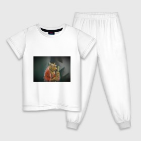Детская пижама хлопок с принтом СПЛИНТЕР КРЫСА в Кировске, 100% хлопок |  брюки и футболка прямого кроя, без карманов, на брюках мягкая резинка на поясе и по низу штанин
 | 
