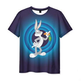 Мужская футболка 3D с принтом Багз Банни в Кировске, 100% полиэфир | прямой крой, круглый вырез горловины, длина до линии бедер | bugs bunny | looney tunes | vdzabma | багз банни | луни тюнз