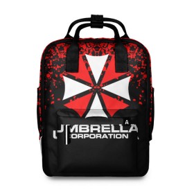 Женский рюкзак 3D с принтом Umbrella Corporation. в Кировске, 100% полиэстер | лямки с регулируемой длиной, сверху ручки, чтобы рюкзак нести как сумку. Основное отделение закрывается на молнию, как и внешний карман. Внутри два дополнительных кармана, один из которых закрывается на молнию. По бокам два дополнительных кармашка, куда поместится маленькая бутылочка
 | Тематика изображения на принте: resident evil | umbrella corporation | амбрелла | амбрелла корпорейшн | вирус | вымышленная военная и фармацевтическая корпорация | игра | умбрелла