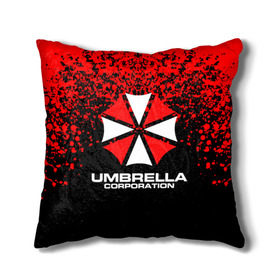 Подушка 3D с принтом Umbrella Corporation. в Кировске, наволочка – 100% полиэстер, наполнитель – холлофайбер (легкий наполнитель, не вызывает аллергию). | состоит из подушки и наволочки. Наволочка на молнии, легко снимается для стирки | resident evil | umbrella corporation | амбрелла | амбрелла корпорейшн | вирус | вымышленная военная и фармацевтическая корпорация | игра | умбрелла