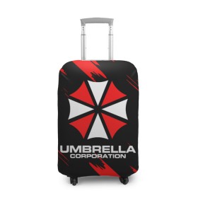 Чехол для чемодана 3D с принтом Umbrella Corporation. в Кировске, 86% полиэфир, 14% спандекс | двустороннее нанесение принта, прорези для ручек и колес | resident evil | umbrella corporation | амбрелла | амбрелла корпорейшн | вирус | вымышленная военная и фармацевтическая корпорация | игра | умбрелла