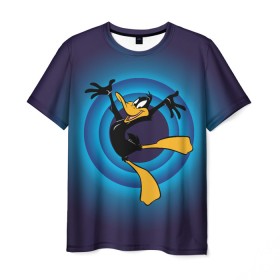 Мужская футболка 3D с принтом Даффи Дак в Кировске, 100% полиэфир | прямой крой, круглый вырез горловины, длина до линии бедер | daffy duck | looney tunes | vdzabma | даффи дак | луни тюнз