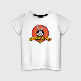 Детская футболка хлопок с принтом Багз Банни в Кировске, 100% хлопок | круглый вырез горловины, полуприлегающий силуэт, длина до линии бедер | bugs bunny | looney tunes | vdzabma | багз банни | луни тюнз