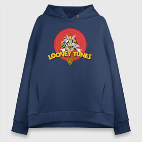 Женское худи Oversize хлопок с принтом Looney Tunes в Кировске, френч-терри — 70% хлопок, 30% полиэстер. Мягкий теплый начес внутри —100% хлопок | боковые карманы, эластичные манжеты и нижняя кромка, капюшон на магнитной кнопке | bugs bunny | daffy duck | looney tunes | sylvester | tasmanian devil | taz | tweety | vdzabma | багз банни | даффи дак | луни тюнз | сильвестр | таз | тасманский дьяво | твити