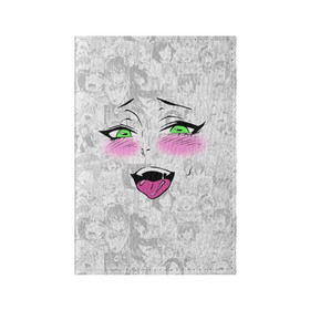 Обложка для паспорта матовая кожа с принтом Ахегао в Кировске, натуральная матовая кожа | размер 19,3 х 13,7 см; прозрачные пластиковые крепления | ahegao | ahegao face | anime | manga | аниме | аниме лицо | ахегао | ахегао лицо | ахигао | манга