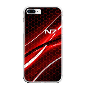 Чехол для iPhone 7Plus/8 Plus матовый с принтом MASS EFFECT N7 в Кировске, Силикон | Область печати: задняя сторона чехла, без боковых панелей | bioware | n7 | shepard | броня | жнецы | костюм | масс эффект | н7 | стальная броня | шепард | эффект массы