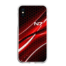 Чехол для iPhone XS Max матовый с принтом MASS EFFECT N7 в Кировске, Силикон | Область печати: задняя сторона чехла, без боковых панелей | bioware | n7 | shepard | броня | жнецы | костюм | масс эффект | н7 | стальная броня | шепард | эффект массы