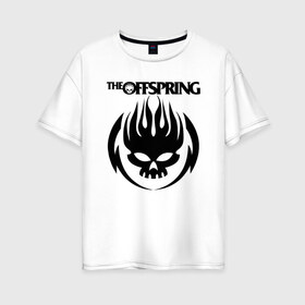 Женская футболка хлопок Oversize с принтом THE OFFSPRING в Кировске, 100% хлопок | свободный крой, круглый ворот, спущенный рукав, длина до линии бедер
 | america | offspring | the offspring | usa | америка | атом уиллард | грег к | декстер холланд | джеймс лилья | нудлс | огонь | офспринг | оффспринг | пит парада | пламя | рон уэлти | сша | череп