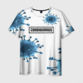 Мужская футболка 3D с принтом CORONAVIRUS в Кировске, 100% полиэфир | прямой крой, круглый вырез горловины, длина до линии бедер | covid 19 | molecule | абстракция | клетки | коронавирус | медицина | микробы | молекулы | наука | нейрон | нейроны | текстура | текстуры | формула