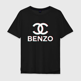 Мужская футболка хлопок Oversize с принтом BBT BENZO GANG в Кировске, 100% хлопок | свободный крой, круглый ворот, “спинка” длиннее передней части | bbt | benzo | benzo gang | big baby tape | ббт | бензо