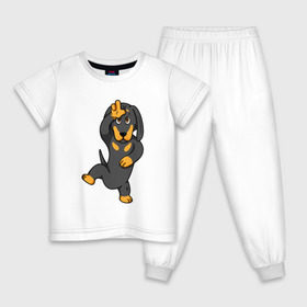 Детская пижама хлопок с принтом Такса в Кировске, 100% хлопок |  брюки и футболка прямого кроя, без карманов, на брюках мягкая резинка на поясе и по низу штанин
 | Тематика изображения на принте: 