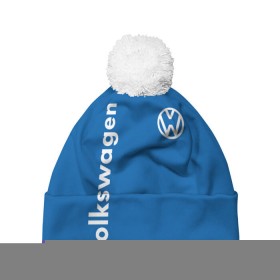 Шапка 3D c помпоном с принтом Volkswagen. в Кировске, 100% полиэстер | универсальный размер, печать по всей поверхности изделия | Тематика изображения на принте: 2020 | car | sport | volkswagen | авто | автомобильные | бренд | вирус | коронавирус | марка | машина | новый лого | спорт | стиль | фольксваген