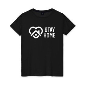 Женская футболка хлопок с принтом INSTAGRAM (STAY HOME). в Кировске, 100% хлопок | прямой крой, круглый вырез горловины, длина до линии бедер, слегка спущенное плечо | instagram | stay home | дистанция | инстаграм | логотип | лучше дома | остаться дома | сиди дома