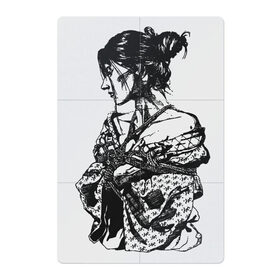 Магнитный плакат 2Х3 с принтом Гейша в Кировске, Полимерный материал с магнитным слоем | 6 деталей размером 9*9 см | Тематика изображения на принте: japan | japanes | азиатка | азия | бандаж | бондаж | кимоно | красотка | куртизанка | хаори | япония | японка | японская | японский