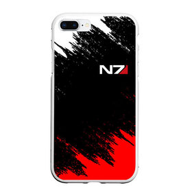 Чехол для iPhone 7Plus/8 Plus матовый с принтом MASS EFFECT N7 в Кировске, Силикон | Область печати: задняя сторона чехла, без боковых панелей | bioware | n7 | shepard | броня | жнецы | костюм | масс эффект | н7 | стальная броня | шепард | эффект массы