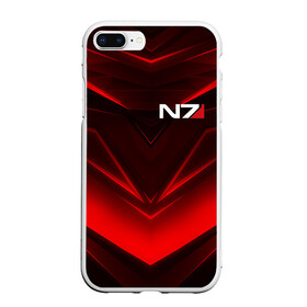 Чехол для iPhone 7Plus/8 Plus матовый с принтом MASS EFFECT N7 в Кировске, Силикон | Область печати: задняя сторона чехла, без боковых панелей | bioware | n7 | shepard | броня | жнецы | костюм | масс эффект | н7 | стальная броня | шепард | эффект массы