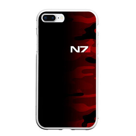 Чехол для iPhone 7Plus/8 Plus матовый с принтом MASS EFFECT N7 в Кировске, Силикон | Область печати: задняя сторона чехла, без боковых панелей | bioware | n7 | shepard | броня | жнецы | костюм | масс эффект | н7 | стальная броня | шепард | эффект массы