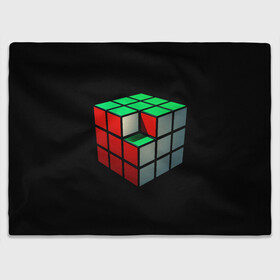 Плед 3D с принтом Кубик Рубика в Кировске, 100% полиэстер | закругленные углы, все края обработаны. Ткань не мнется и не растягивается | 3d | головоломка | игры | кубик | мозг | недостающий | рубика | элемент
