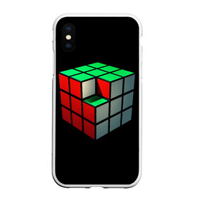 Чехол для iPhone XS Max матовый с принтом Кубик Рубика в Кировске, Силикон | Область печати: задняя сторона чехла, без боковых панелей | Тематика изображения на принте: 3d | головоломка | игры | кубик | мозг | недостающий | рубика | элемент