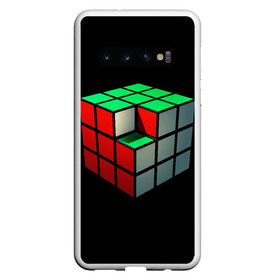 Чехол для Samsung Galaxy S10 с принтом Кубик Рубика в Кировске, Силикон | Область печати: задняя сторона чехла, без боковых панелей | 3d | головоломка | игры | кубик | мозг | недостающий | рубика | элемент