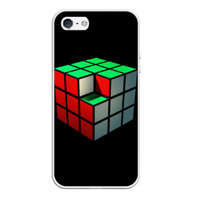 Чехол для iPhone 5/5S матовый с принтом Кубик Рубика в Кировске, Силикон | Область печати: задняя сторона чехла, без боковых панелей | Тематика изображения на принте: 3d | головоломка | игры | кубик | мозг | недостающий | рубика | элемент