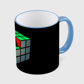 Кружка с полной запечаткой с принтом Кубик Рубика в Кировске, керамика | ёмкость 330 мл | 3d | головоломка | игры | кубик | мозг | недостающий | рубика | элемент