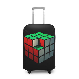 Чехол для чемодана 3D с принтом Кубик Рубика в Кировске, 86% полиэфир, 14% спандекс | двустороннее нанесение принта, прорези для ручек и колес | 3d | головоломка | игры | кубик | мозг | недостающий | рубика | элемент