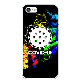 Чехол для iPhone 5/5S матовый с принтом COVID-19 NEW в Кировске, Силикон | Область печати: задняя сторона чехла, без боковых панелей | covid 19 | molecule | абстракция | клетки | коронавирус | медицина | микробы | молекулы | наука | нейрон | нейроны | текстура | текстуры | формула