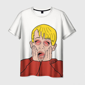 Мужская футболка 3D с принтом ОДИН ДОМА в Кировске, 100% полиэфир | прямой крой, круглый вырез горловины, длина до линии бедер | Тематика изображения на принте: 
