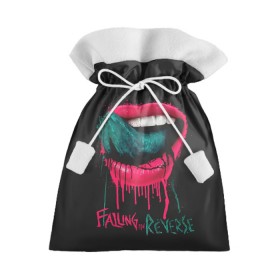 Подарочный 3D мешок с принтом Falling in Reverse в Кировске, 100% полиэстер | Размер: 29*39 см | falling in reverse | gold | lips | mouth | rock | ronnie radke | teeth | tongue | губы | золото | зубы | рок | ронни радке | рот | язык