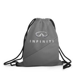 Рюкзак-мешок 3D с принтом Infiniti. в Кировске, 100% полиэстер | плотность ткани — 200 г/м2, размер — 35 х 45 см; лямки — толстые шнурки, застежка на шнуровке, без карманов и подкладки | Тематика изображения на принте: abstract | auto | car | geometry | infiniti | sport | texture | абстракция | авто | автомобиль | автомобильные | бренд | геометрия | инфинити | классика | марка | машины | спорт | текстура