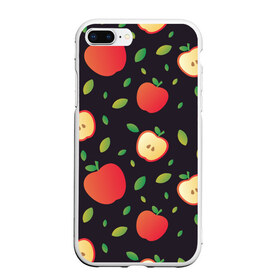 Чехол для iPhone 7Plus/8 Plus матовый с принтом Яблочный узор в Кировске, Силикон | Область печати: задняя сторона чехла, без боковых панелей | узор | узоры | фрукт | фрукты | яблоки | яблоко | ягода | ягоды