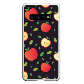 Чехол для Samsung Galaxy S10 с принтом Яблочный узор в Кировске, Силикон | Область печати: задняя сторона чехла, без боковых панелей | узор | узоры | фрукт | фрукты | яблоки | яблоко | ягода | ягоды