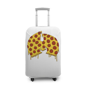 Чехол для чемодана 3D с принтом Pizza Clan в Кировске, 86% полиэфир, 14% спандекс | двустороннее нанесение принта, прорези для ручек и колес | Тематика изображения на принте: ghostface | method man | pizza | rap | rza | wu tang | ву танг | еда | метод мен | пицца | рэп