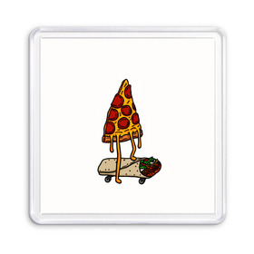 Магнит 55*55 с принтом ПИЦЦА НА ШАВЕРМЕ в Кировске, Пластик | Размер: 65*65 мм; Размер печати: 55*55 мм | Тематика изображения на принте: food | pizza | еда | пицца | скейтборд | шаверма | шаурма