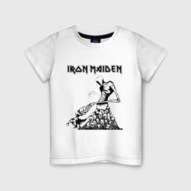 Детская футболка хлопок с принтом IRON MAIDEN в Кировске, 100% хлопок | круглый вырез горловины, полуприлегающий силуэт, длина до линии бедер | dave | iron maiden | murray | music | percy harris | rock | адриан смит | айрон мэйден | брюс дикинсон | дэйв мюррей | железная дева | музик | нико макбрэйн | рок | стив харрис | ужасы | хеви метал | яник герс