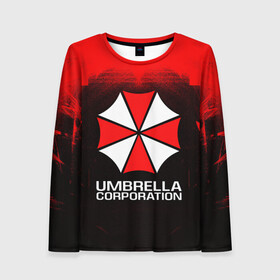 Женский лонгслив 3D с принтом UMBRELLA CORP в Кировске, 100% полиэстер | длинные рукава, круглый вырез горловины, полуприлегающий силуэт | ada wong | biohazard | leon | nemesis | project resistance | raccoon city | re | re3 | resident evil | resident evil 3 | rpd | stars | umbrella | ада вонг | амбрелла | немезис | ужасы