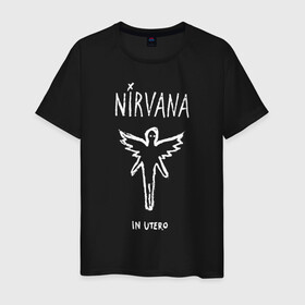 Мужская футболка хлопок с принтом Nirvana In utero в Кировске, 100% хлопок | прямой крой, круглый вырез горловины, длина до линии бедер, слегка спущенное плечо. | in utero | nevermind | nirvana | nirvana in utero | smile | курт кобейн | нирвана | нирвана in utero