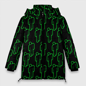 Женская зимняя куртка 3D с принтом BILLIE EILISH GREEN TIME в Кировске, верх — 100% полиэстер; подкладка — 100% полиэстер; утеплитель — 100% полиэстер | длина ниже бедра, силуэт Оверсайз. Есть воротник-стойка, отстегивающийся капюшон и ветрозащитная планка. 

Боковые карманы с листочкой на кнопках и внутренний карман на молнии | Тематика изображения на принте: 