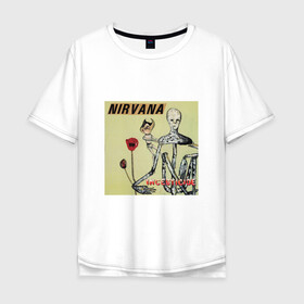 Мужская футболка хлопок Oversize с принтом NIRVANA в Кировске, 100% хлопок | свободный крой, круглый ворот, “спинка” длиннее передней части | in utero | nevermind | nirvana | nirvana in utero | nirvana logo | smile | курт кобейн | нирвана | нирвана in utero | нирвана лого